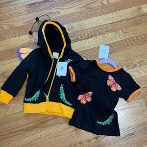 Butterfly tee shirt and sweatshirt tags on 18 months